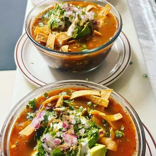 Homemade chicken tortilla soup.