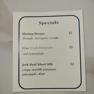 menu