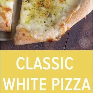 a slice of classic white pizza