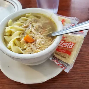 Instead of fries with My Chicken Salad Crossiant I Enjoyed A Cup Of Homemade Chicken Noodle Soup. Saturday 11/4/2023