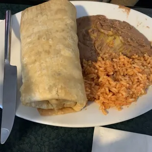 Carne asada special chimichanga