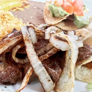 a plate of mexican food