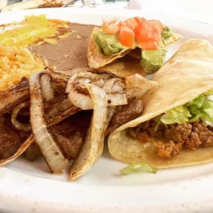 a plate of mexican food
