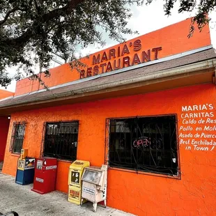 the front of the restaurant