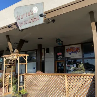 the front of the restaurant