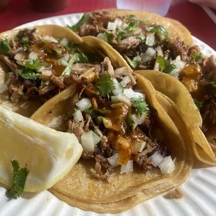 Carnitas taco truck tacos