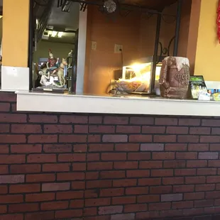 Stacks of chips under the warming lights