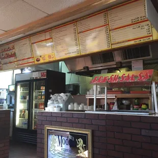 Menu board and front counter