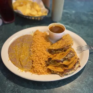 a plate of mexican food