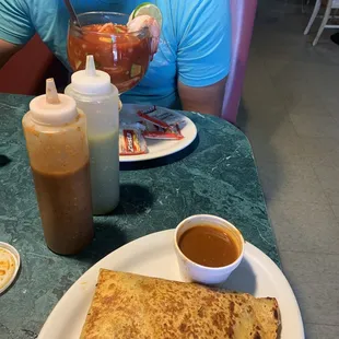 Birria Quesadilla (my fave) &amp; Shrimp Cocktail!