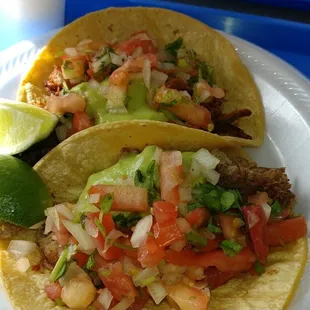 So good tacos.  2 different kinds of pork.  Yum!