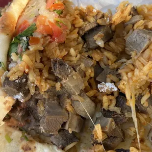 Supposed to be a Asada and Lengua burrito. Come to find out it's only Lengua