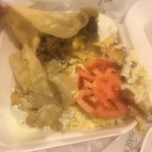 Raw tortilla Chimichanga