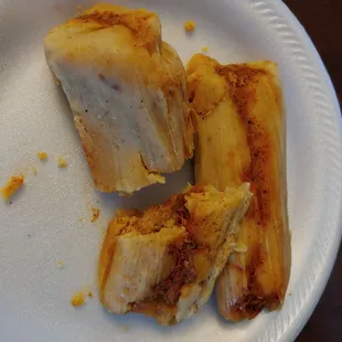 Red Salsa with Pork Tamale