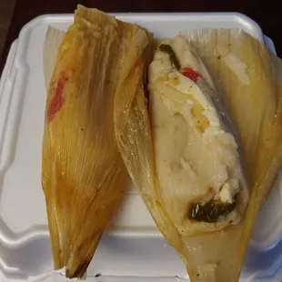 Fresh Cheese with Slices of Jalapenos Tamale