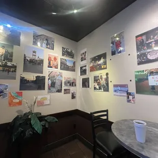 Photo wall in the back