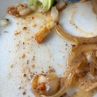 a dirty plate of food