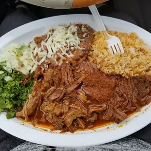 Birria Plate.. So so good and the tortillas were delicious too. Definitely coming back for more and to try different things on the menu!