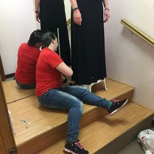 One of our customers brought in this beautiful dress that was just a little too long. So we fixed it!