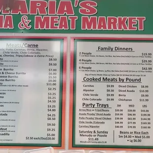 menu