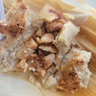 Super dry no flavor there is meat but no flavor it taste like I&apos;m literally eating Masa. now 6 tamales are gonna go to the trash!!