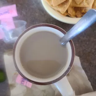 Grey coffee? No matter how much milk it was just grey.