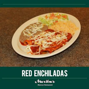 Red enchiladas with freshly made sauce these enchiladas are one of a kind!