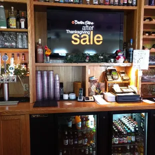 Some beer choices at the bar.