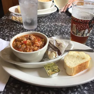 Yummy stuffed pepper soup.