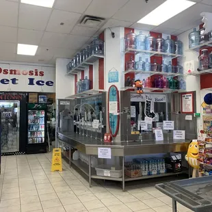 Interior Water Spouts/Service Counter