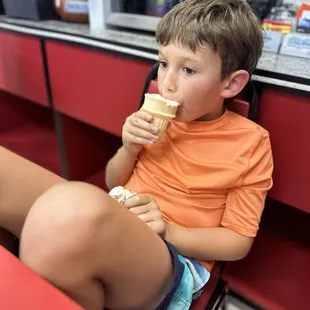 Relaxing at our favorite spot enjoying a sweet treat.