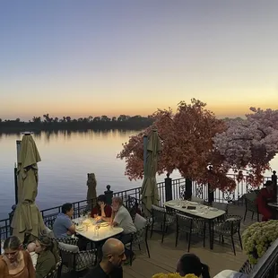 River views from the dining terrace with multiple levels- very nice!