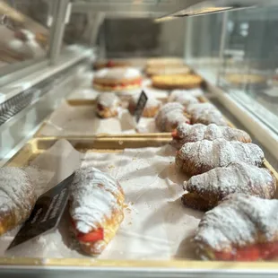 pastries in display case