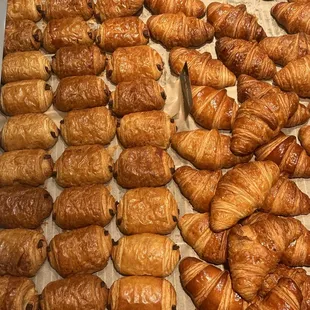 a variety of croissants