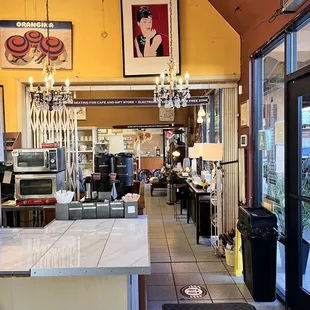Inside the cafe into the store