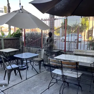 Outside on the patio