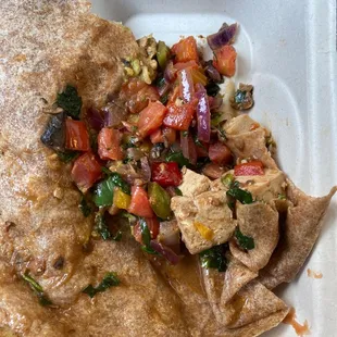 I tried to eat the inside of the burrito since the tortilla was so soggy but it was extremely unappetizing and oily