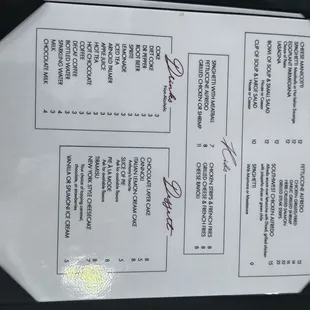 menu