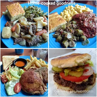 a collage of food