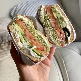 #4 on a cheese bagel