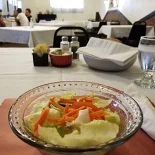 Starter salad and the complimentary bread