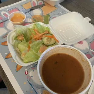 Salad and gravy