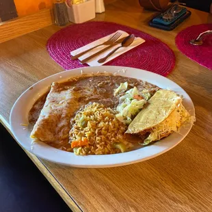 Combination 14 Taco and Enchilada plate.