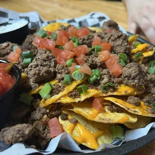 Loaded nachos with beef