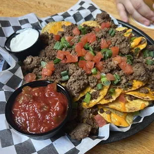 Loaded nachos with beef