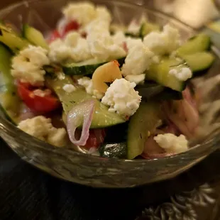 Tomato and cucumber salad