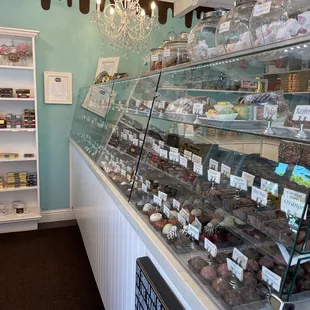 a display of a variety of chocolates