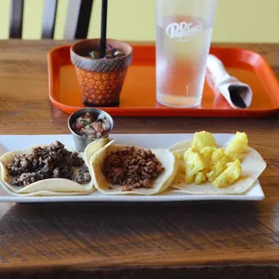 Ground Beef Taco, Beyond Meat Taco, Cauliflower Taco