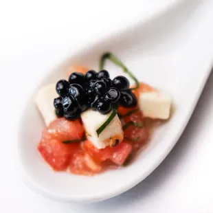Caprese Bite with Balsamic "Caviar"
