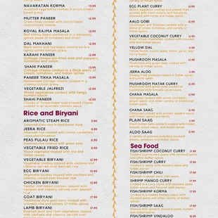 menu